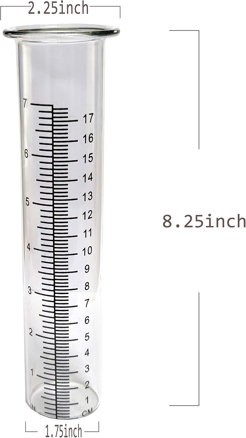 Tubos repuesto medidor lluvia 7" patio jardín 2pzas
