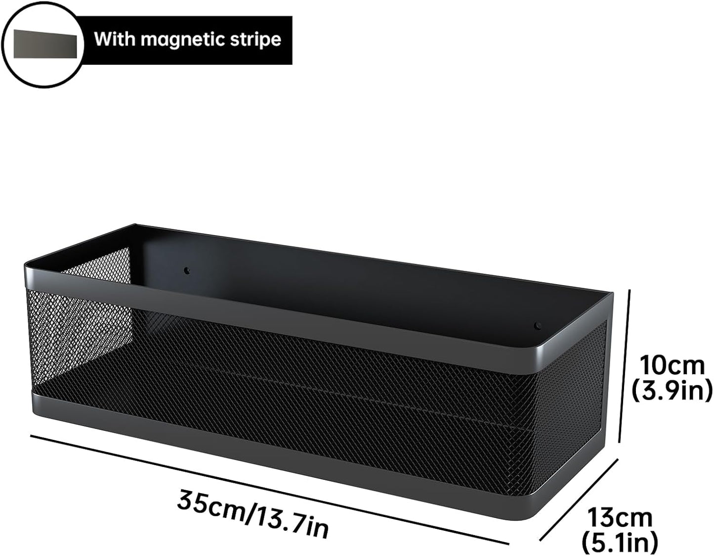 Estante magnético lavadora colgante 13.78" negro