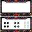 Marco matrícula acero inox flores coloridas personalizable