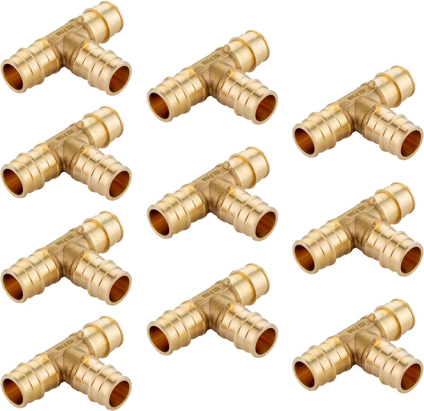 Pack 10 Pex A Tee 1/2x1/2x1/2 para tubería Pex-A