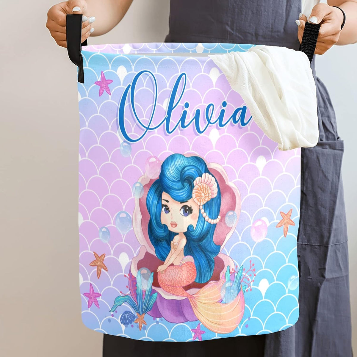 Cesta lavandería personalizada para niñas y bebés estilo 08