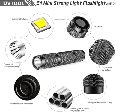 Llavero linterna LED 120 lúmenes aluminio aviación IPX6 negro