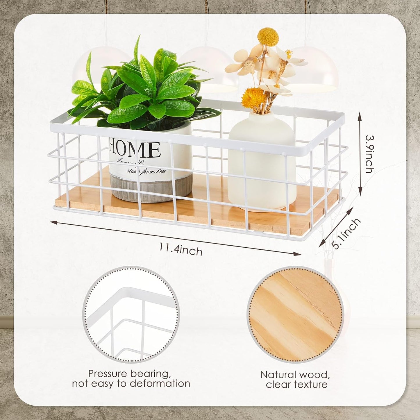 2 Pzas Cestas Alambre para Colgar Baño Cocina