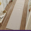 Alfombra pasillo 2x7ft antiderrap parte goma beige y blanco