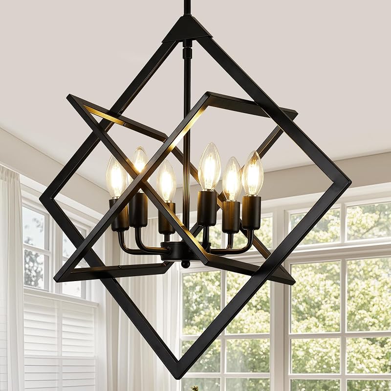 Lámpara colgante metal 24" 6 luces comedor entrada