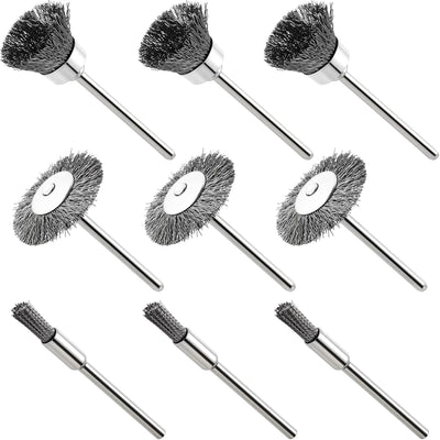 9 Cepillos Acero Inox Abrasivos para Metal Madera Vidrio