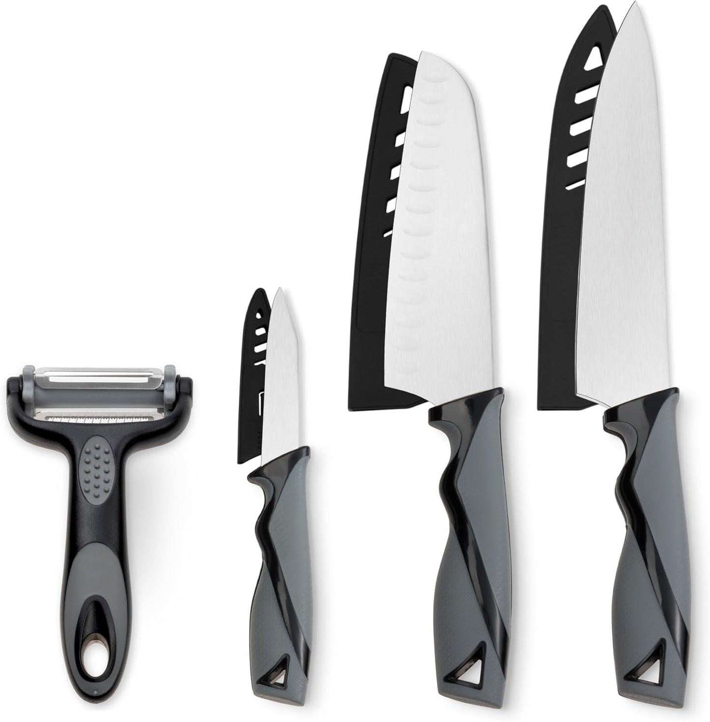Set 7 Cuchillos Acero Inox con Pelador Verduras