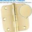 12 Bisagras Puerta Interior 5/8pulg Dorado Latón 3.5x3.5pulg
