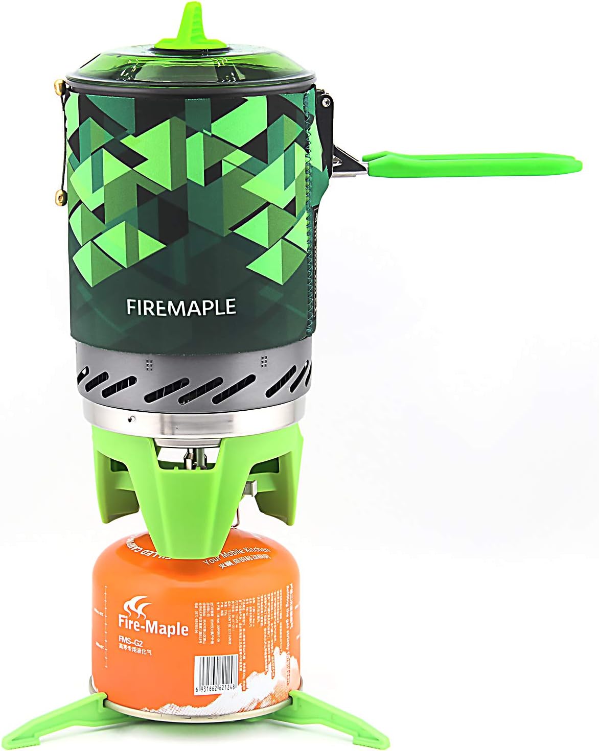 Estufa camping mochilero 1L Sistema cocina verde