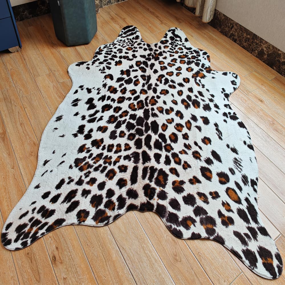 Alfombra sintética leopardo 4.6x6.6pies suave bohemia