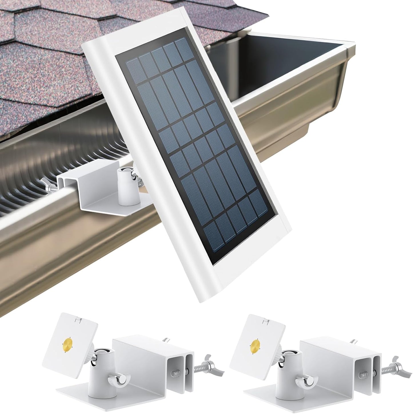 2 Soportes Canal Panel Solar Aluminio Sin Taladro Rotación