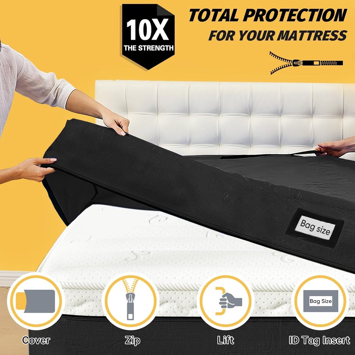 Bolsas colchón mudanza impermeable 8 asas cremallera