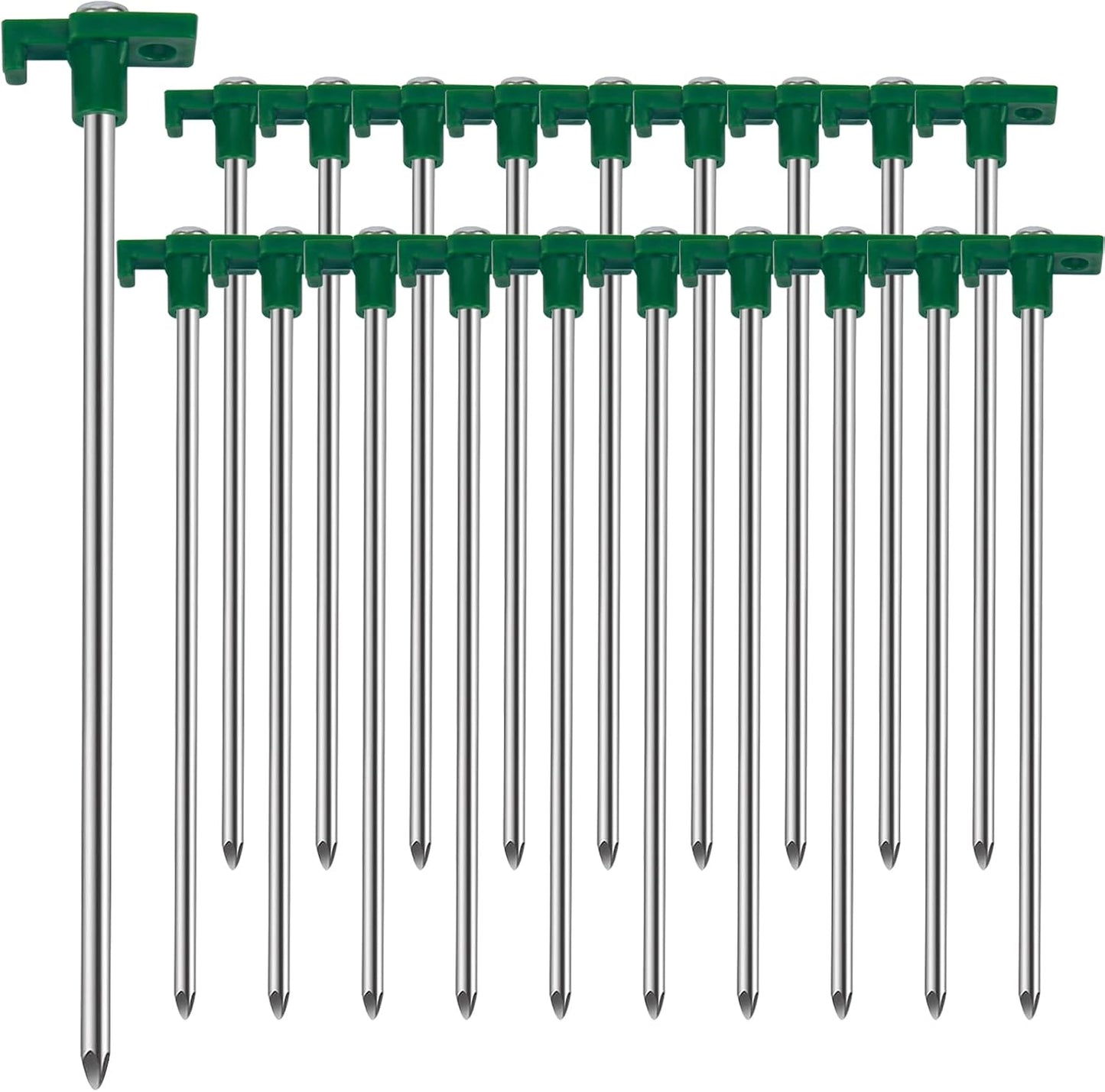 Estacas tienda camping 10" color verde resistentes viento