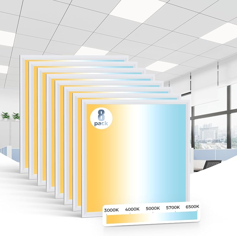 8 Luces LED Panel 2x2FT 0-10V Regulable Oficina