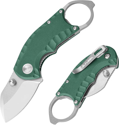 Cuchillo EDC plegable 4" acero 8Cr13MoV mango G10 verde