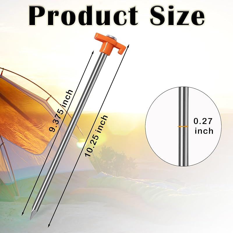 20 Estacas Galvanizadas 9.75pulg Anclajes Toldo Camping