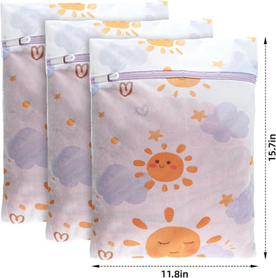 3 Pzas Bolsas Lavandería Malla con Cremallera Premium