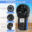 Anemómetro digital HVAC medidor velocidad aire