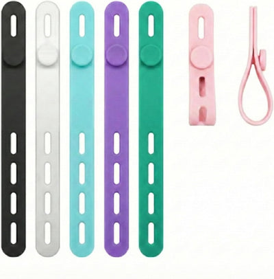 Sujetacables silicona ajustables paquete 12