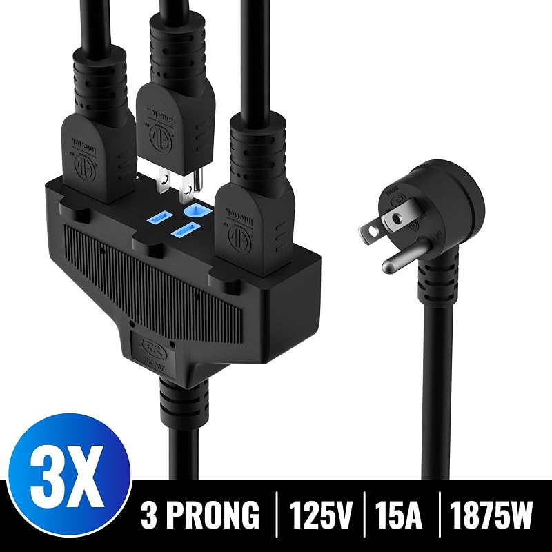 Cable extensión exterior 50ft 3 tomas SJTW 12AWG ETL