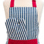 Set delantal guante gorro chef algodón rayas azul