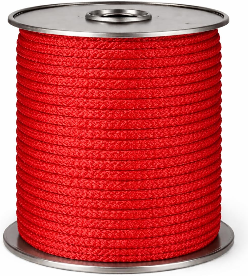 Cuerda trenzada nailon color rojo