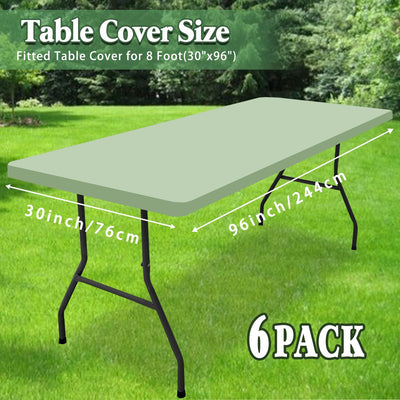 6 Pzas Fundas Elásticas Mesa Picnic 8ft Impermeables