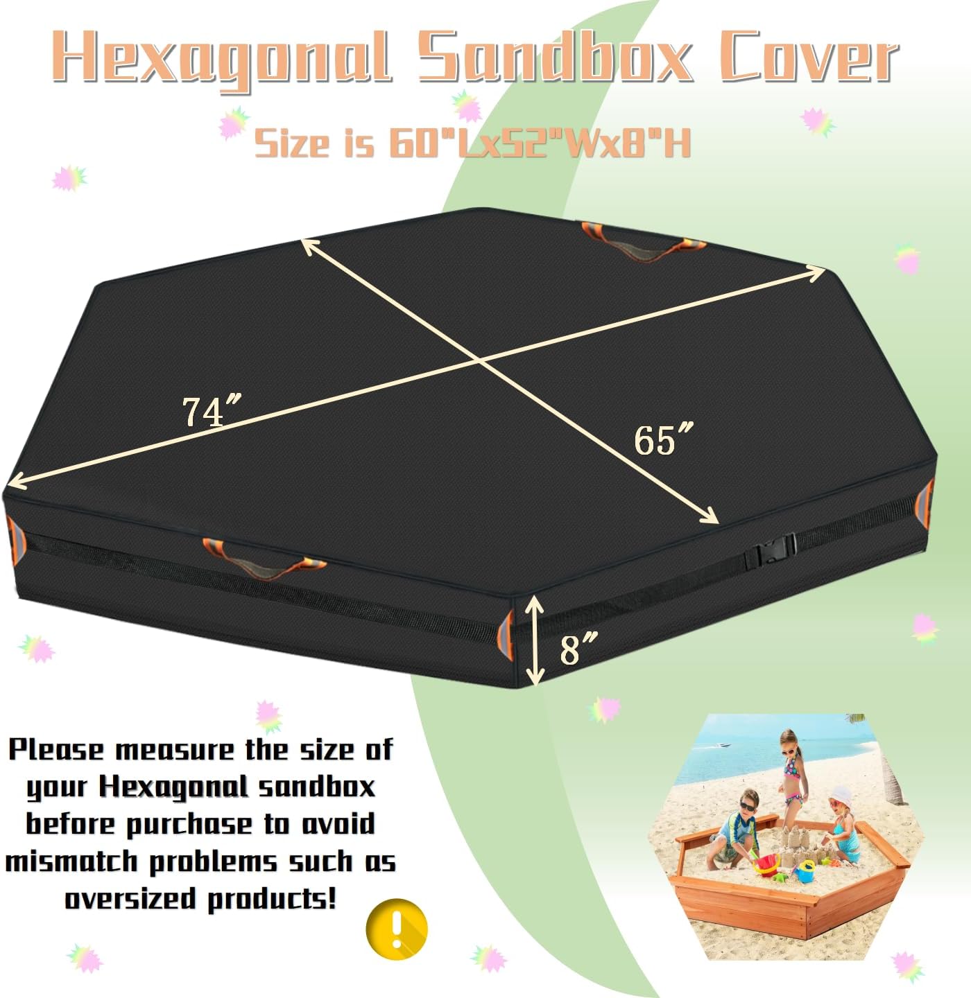 Cubierta caja arena hexagonal exteriores 20pulg