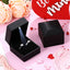 12 Cajas Joyería Terciopelo Negro LED para Anillo Collar