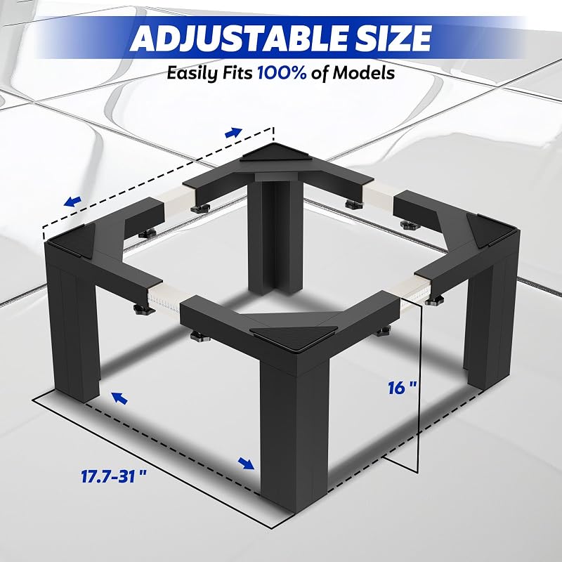 Pedestal lavandería 16" soporte ajustable con alfombrilla