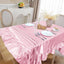 Mantel satén rosa claro 52x70pulg volantes para bodas y comedor