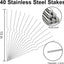 40 Estacas Metal Soporte Letreros Patio 13"