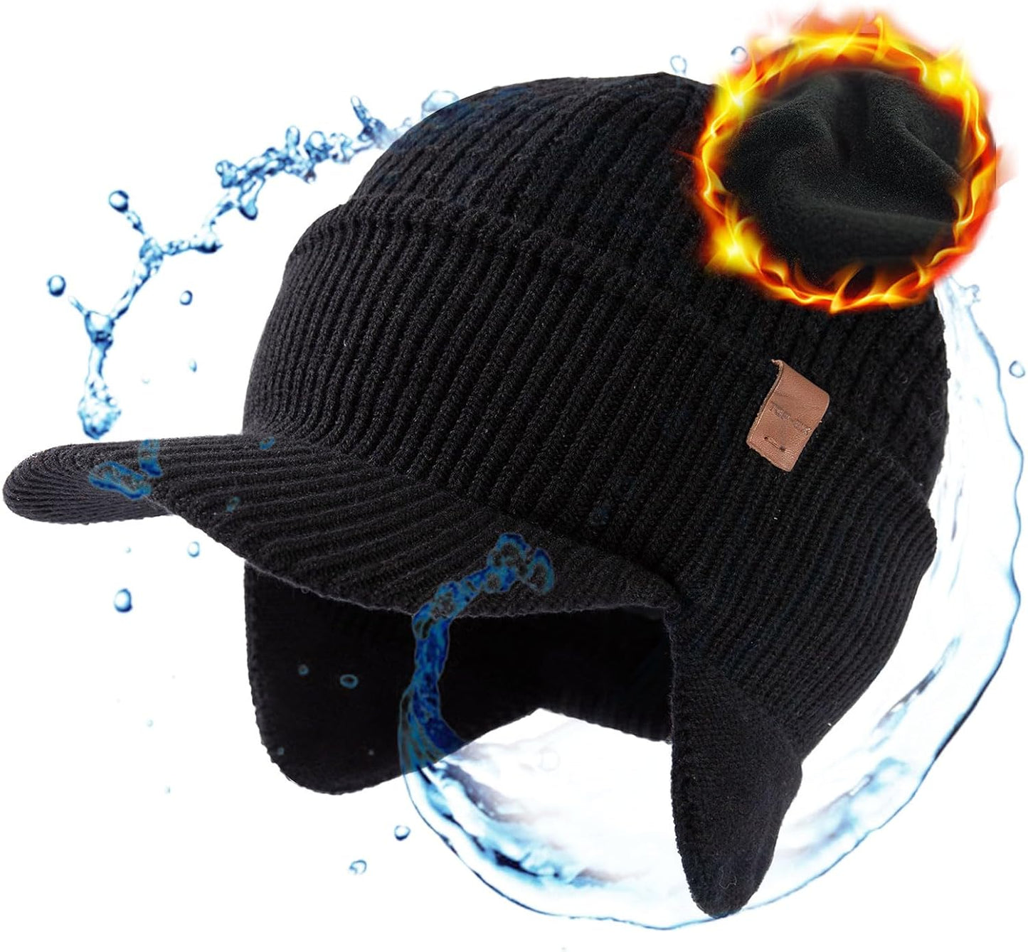Bebé Gorro Merino Lana con Flecos Impermeable