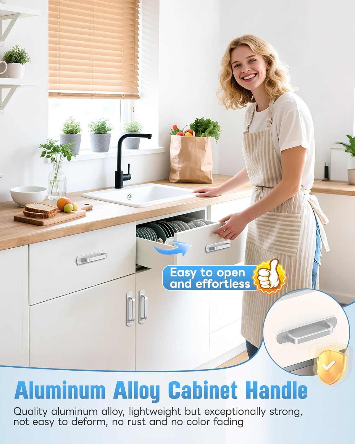Manija autoadhesiva aluminio puerta corrediza cajón