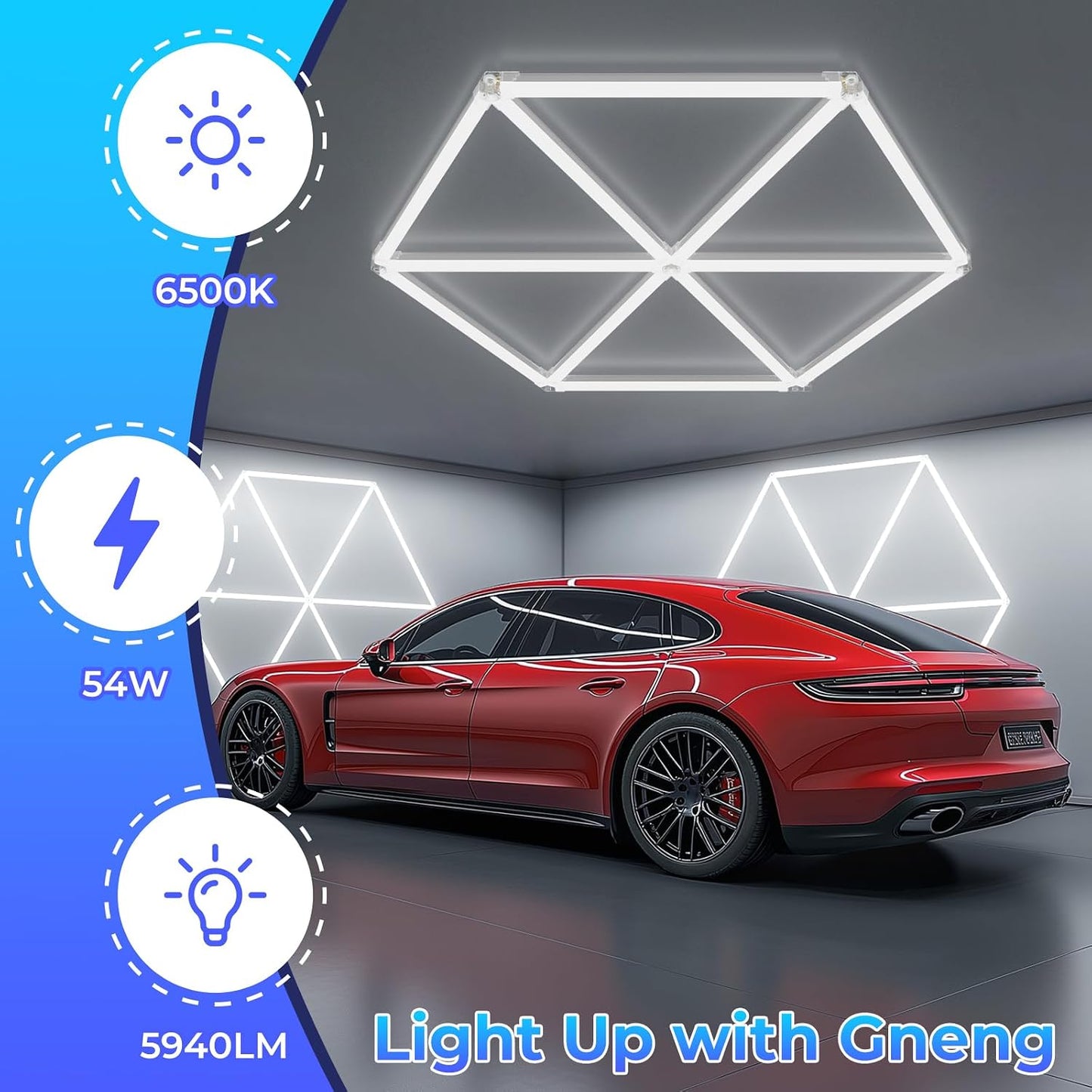 Luz LED garaje 54W 6500K 5940LM para taller