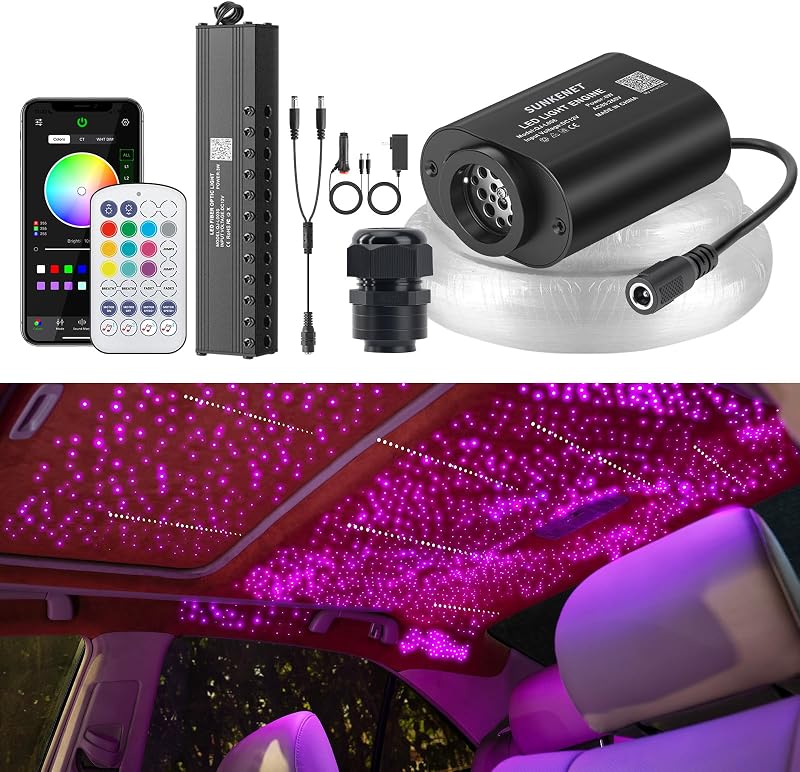 650 Kit techo coche 6 W luces fibra optica RGBW con control