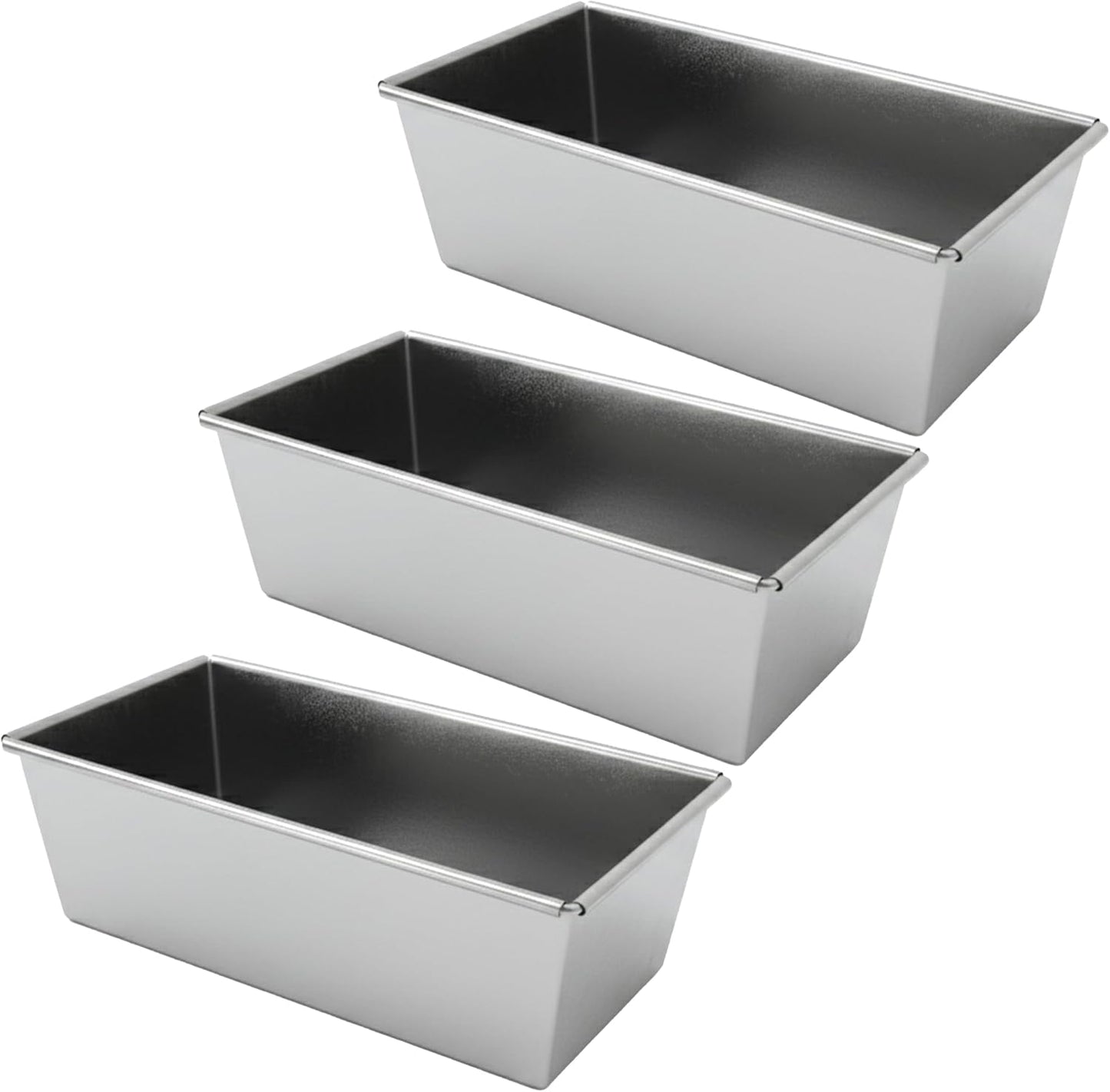 3 Moldes Antiadherente Pan 7.1x3.4pulg Acero Inox