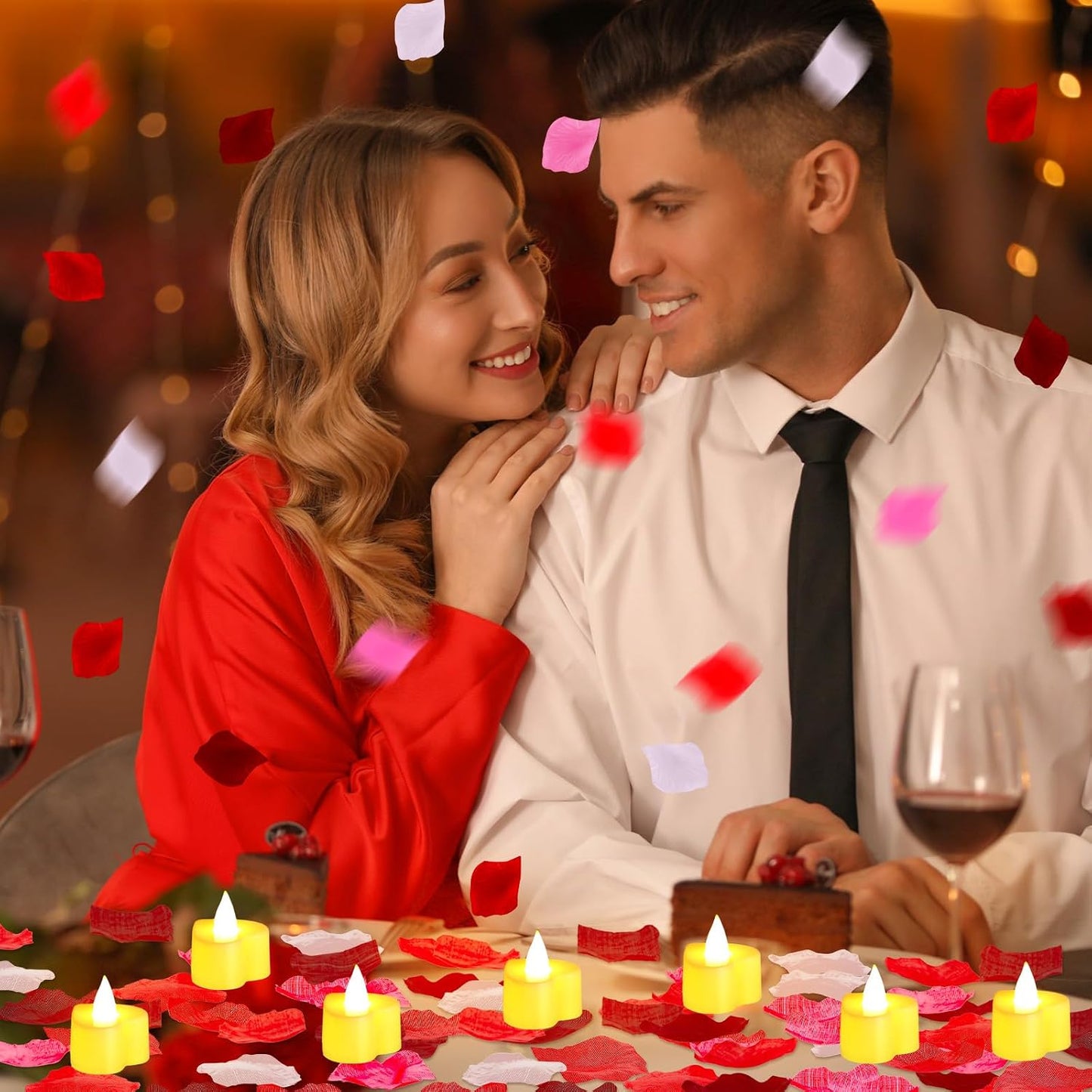 6000 Pzas Pétalos Rosa Velas LED Decoración