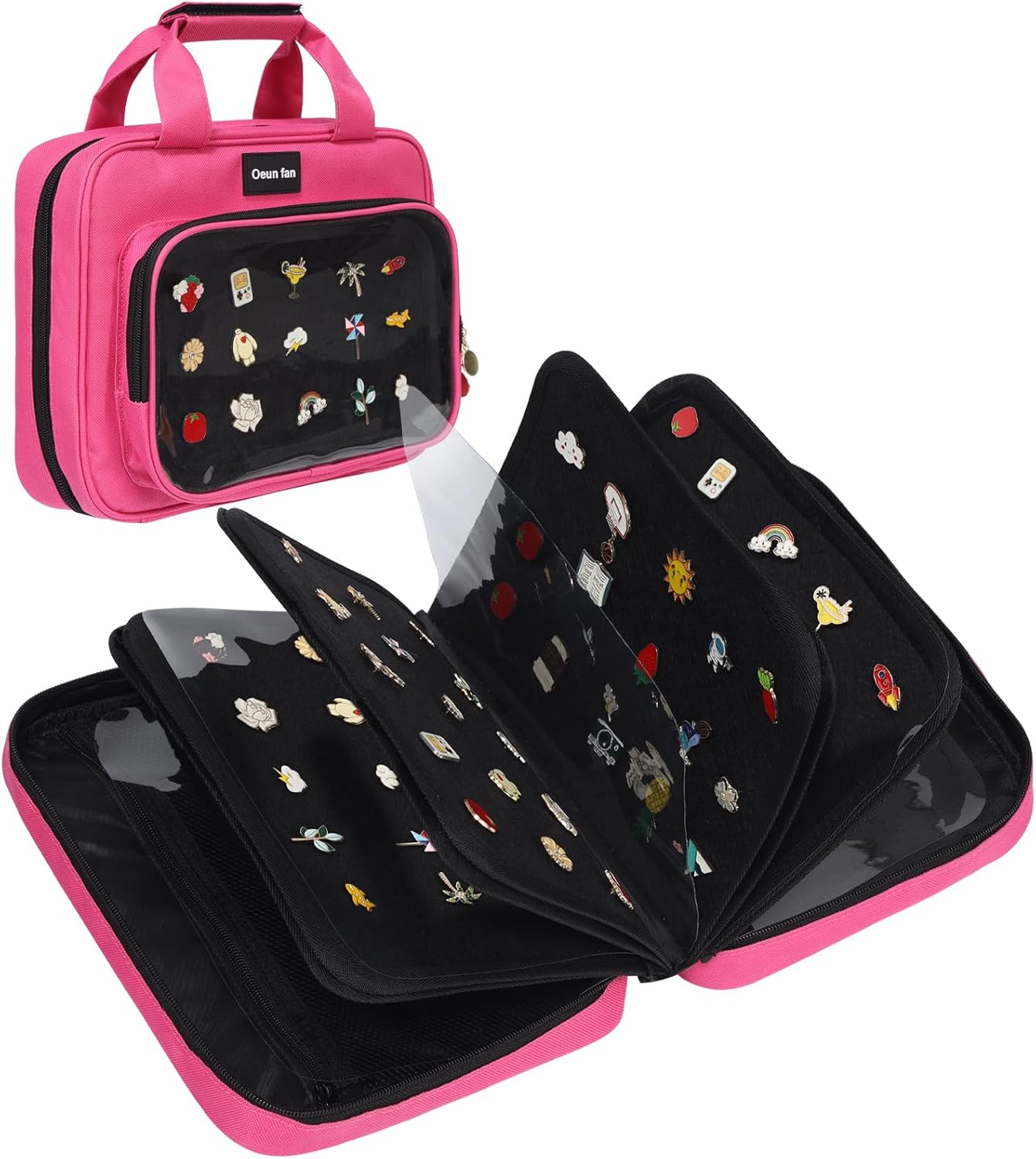 Bolsa exhibición pines esmaltados libro 8 páginas rosa