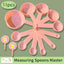 Set 11 Tazas y Cucharas Medidoras Rosadas Plástico Preciso