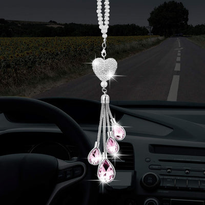 Accesorio espejo retrovisor mujer corazón cristal regalo