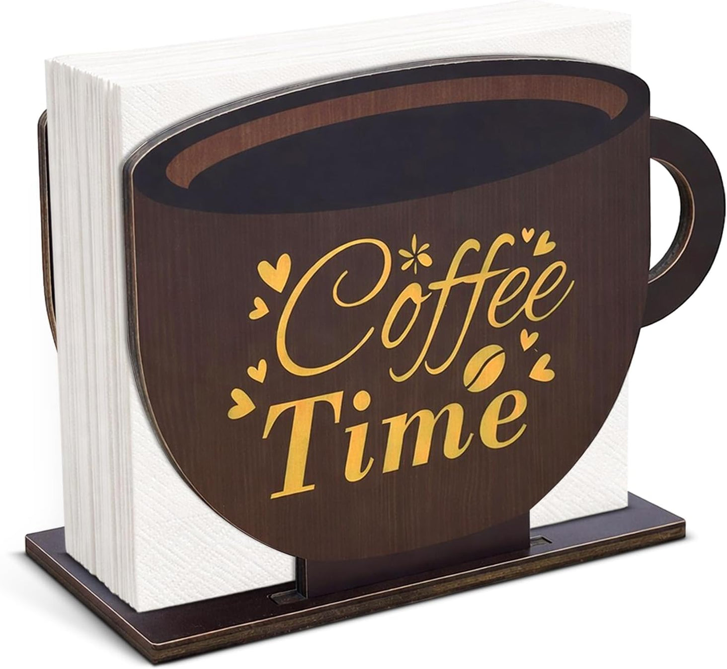 Taza café madera servilletero mesa cocina dispensador pañuelos