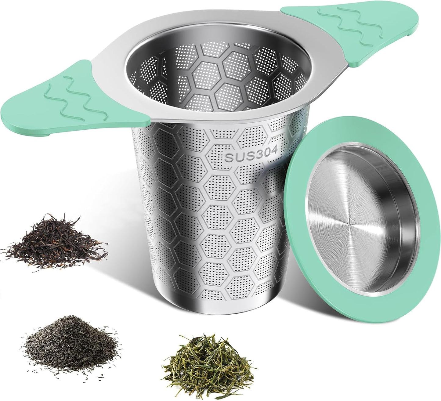 Infusor té acero inox 18/8 con asas silicona malla fina