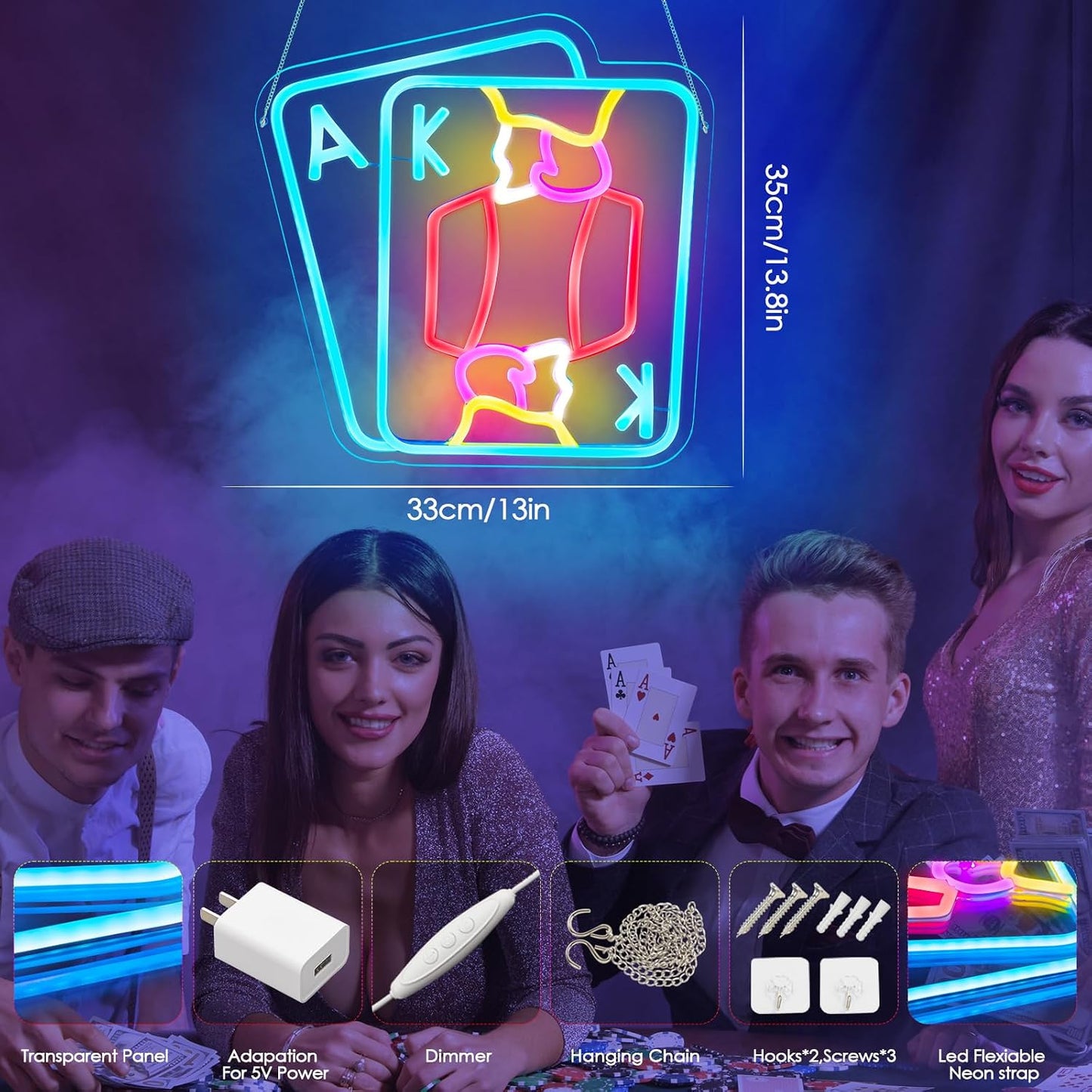 Cartel neón LED USB regulable para decoración dormitorio