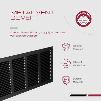 Cubierta ventilación 18x6 rejilla aire retorno metal negra