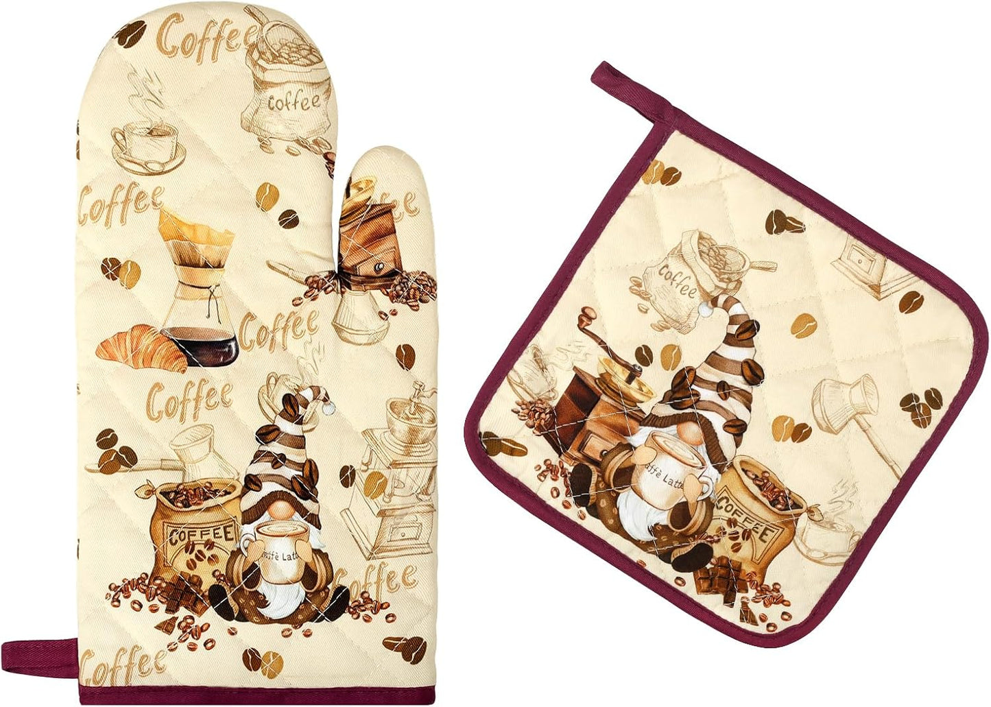 Set 2 Pzas Guantes Horno Algodón Resistente Calor
