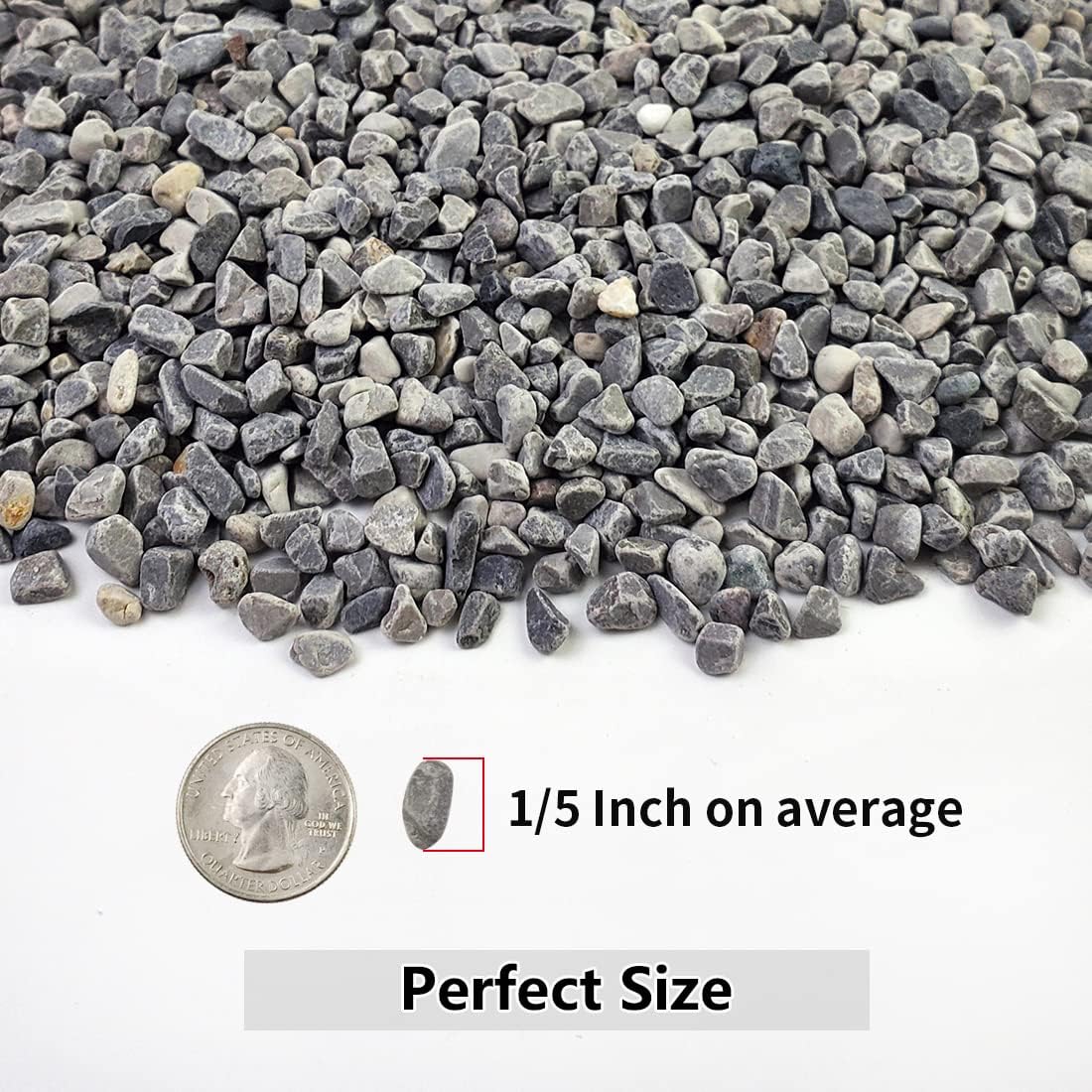 Piedras grava decorativas para suculentas y cactus 5lb gris