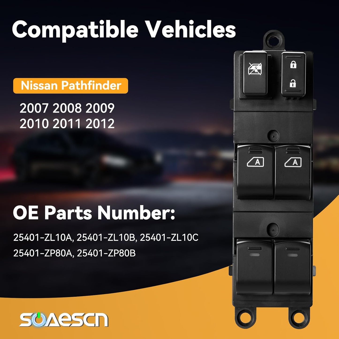Interruptor ventana eléctrica Nissan Pathfinder conductor
