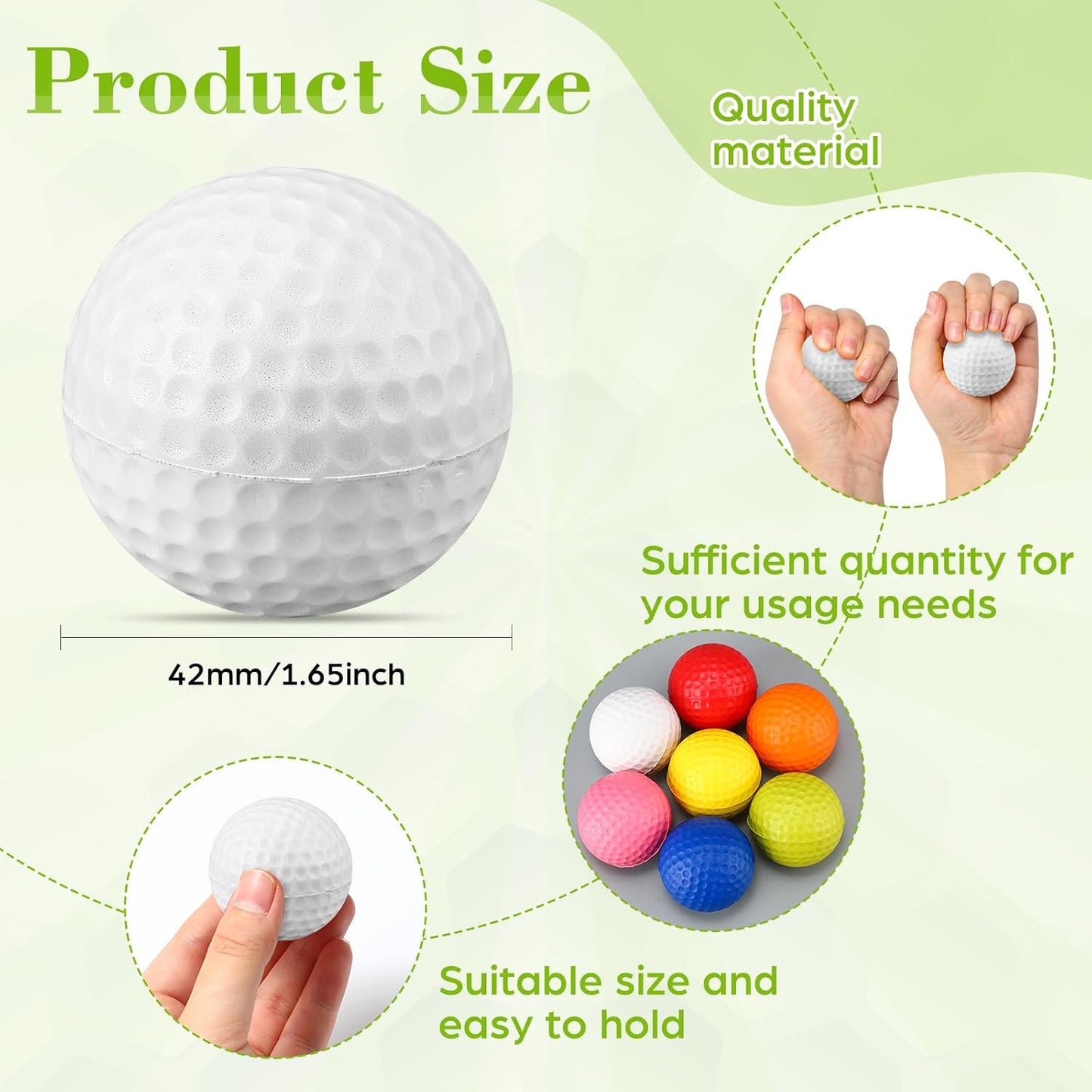 30 Bolas Espuma Práctica Golf Sensación Realista