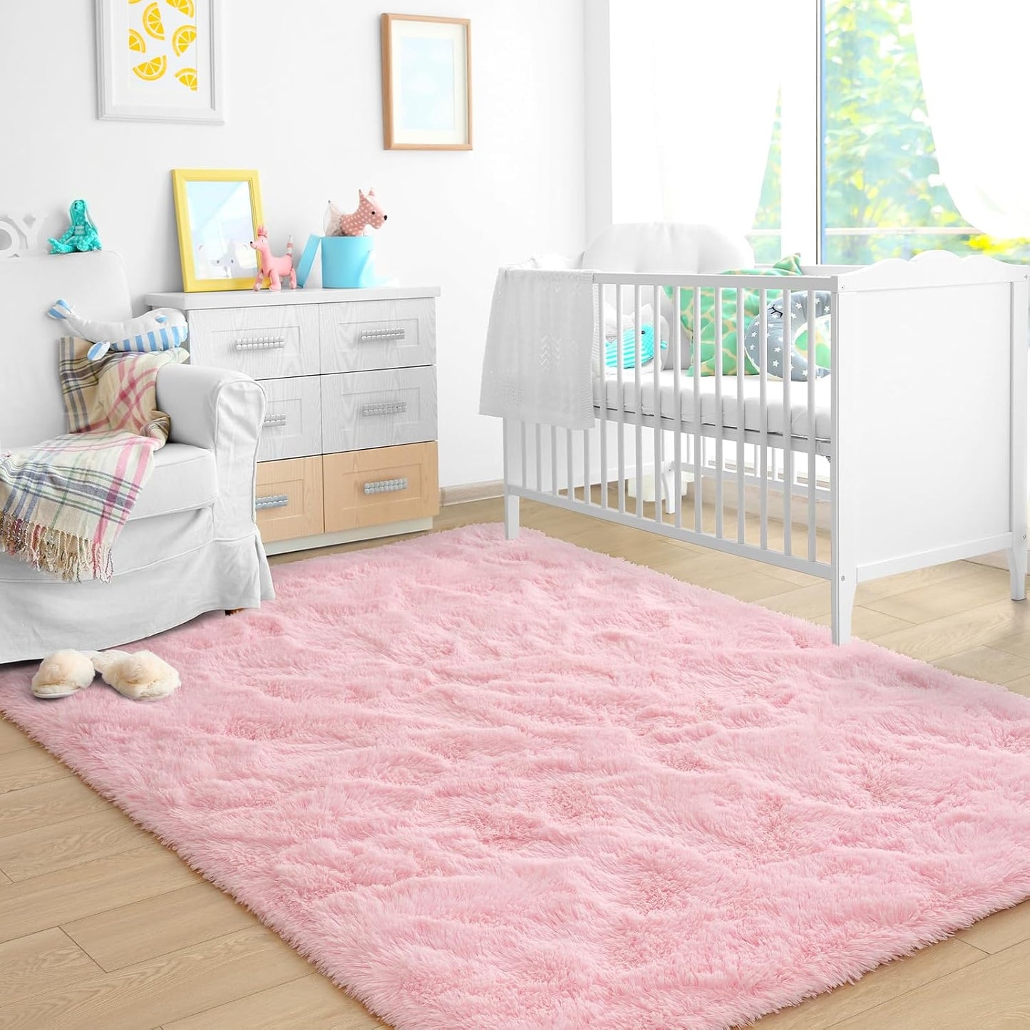 Alfombras rosas ultrasuaves para dormitorio 4x6ft sala de estar